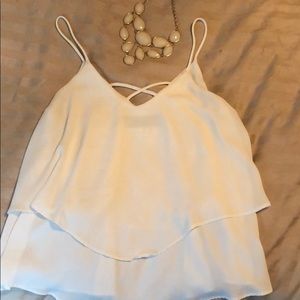 White tiered blouse  spaghetti strap